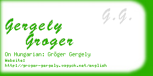 gergely groger business card